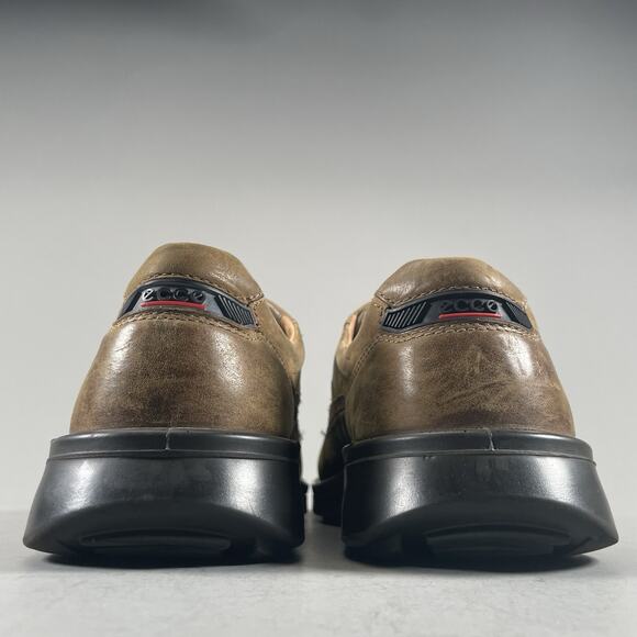 ECCO Fusion Men’s EU 47 US 13 Brown Leather Lace Up Casual Shoes Loafers EUC - Picture 3 of 9